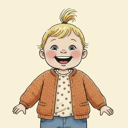 Illustratie van baby 0-3 jaar in Kids Chapters tekenstijl