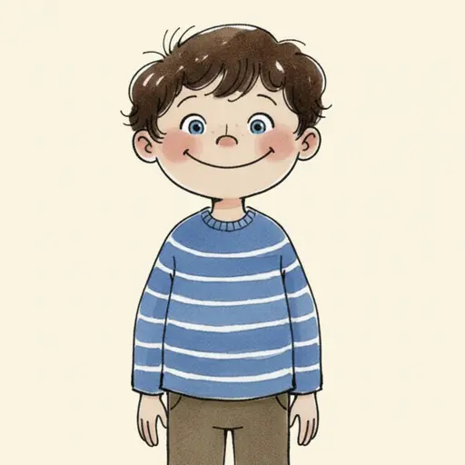 Illustratie van kind 4-6 jaar in Kids Chapters tekenstijl