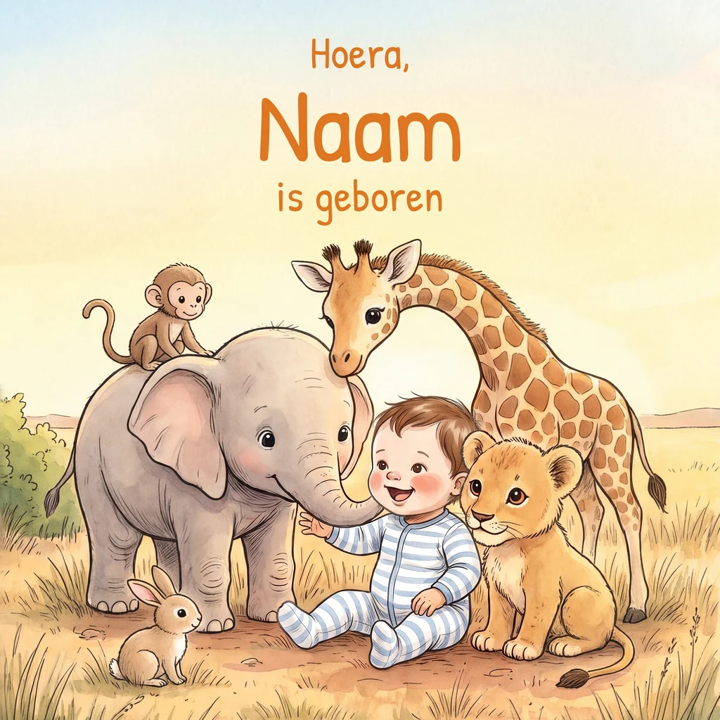 Hoera, Naam is geboren - gepersonaliseerd kinderboek